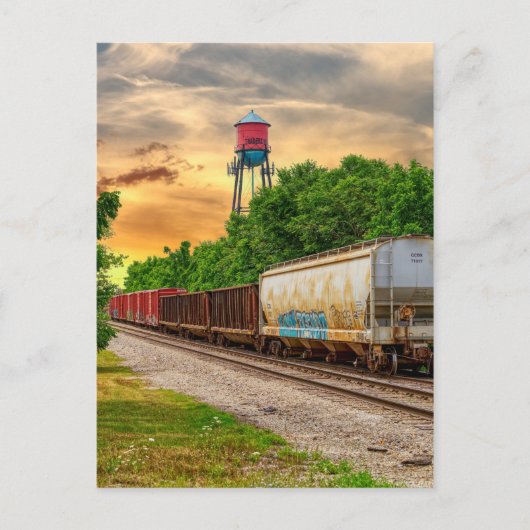 Urban Steam Punk Sunset Postcard Postkarte (Vorderseite)