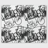 Urban Street Art Graffiti Muster Wrapping Paper Geschenkpapier (Flach)
