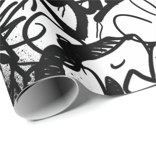 Urban Street Art Graffiti Muster Wrapping Paper Geschenkpapier (Rolleneckpunkt)
