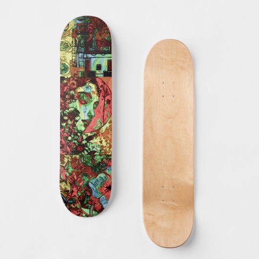 Urban Street Art Inspiriert Abstrakt Grunge Skateboard (Vorderseite)