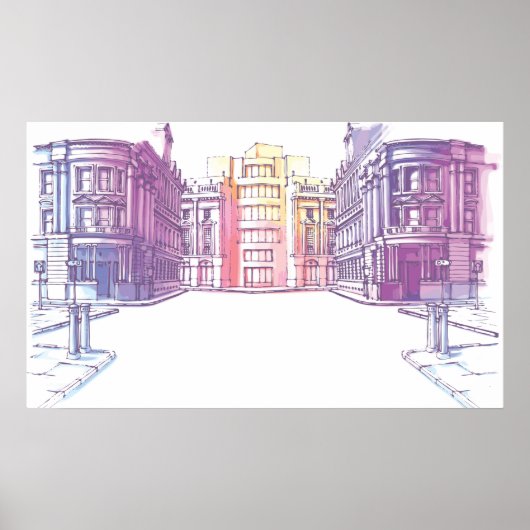 Urban Street Illustration Poster (Vorne)