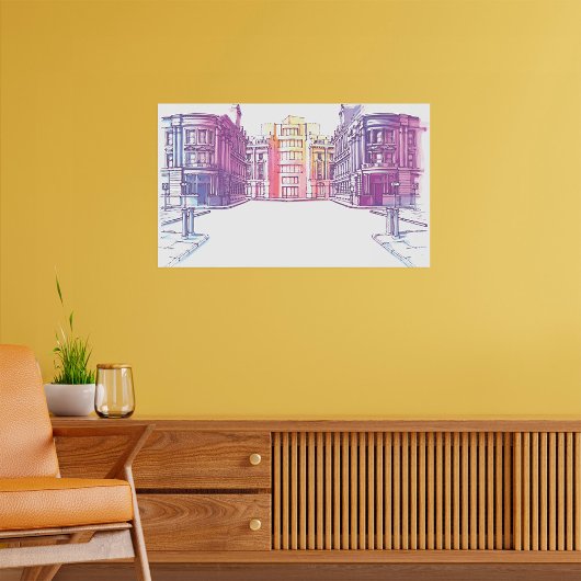 Urban Street Illustration Poster