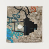 Urban Street Lamp und Graffiti Wandteppich (Vorderseite (Horizontal))