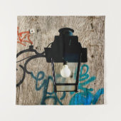 Urban Street Lamp und Graffiti Wandteppich (Vorderseite)