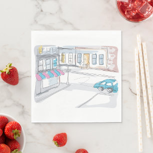 Urban Street Scene Paper Napkins Serviette