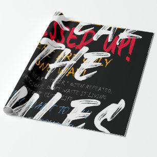 Urban street style Break the rules slogan print wi Geschenkpapier