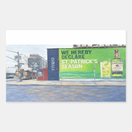 Urban Street Szene mit St. Patrick's Season Mural Rechteckiger Aufkleber
