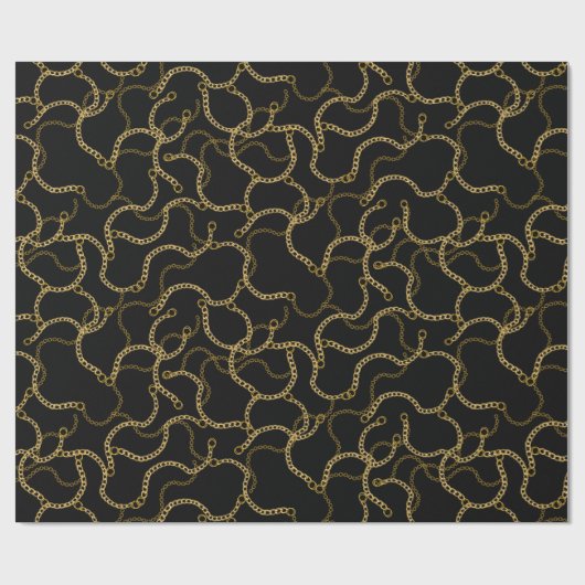 Urban Streetstyle Gold Chains Pattern Geschenkpapier (Flach)