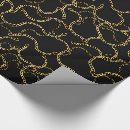 Urban Streetstyle Gold Chains Pattern Geschenkpapier (Ecke)