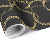 Urban Streetstyle Gold Chains Pattern Geschenkpapier (Rolleneckpunkt)