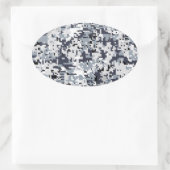 Urban Style Digital Camouflage Ovaler Aufkleber (Tasche)