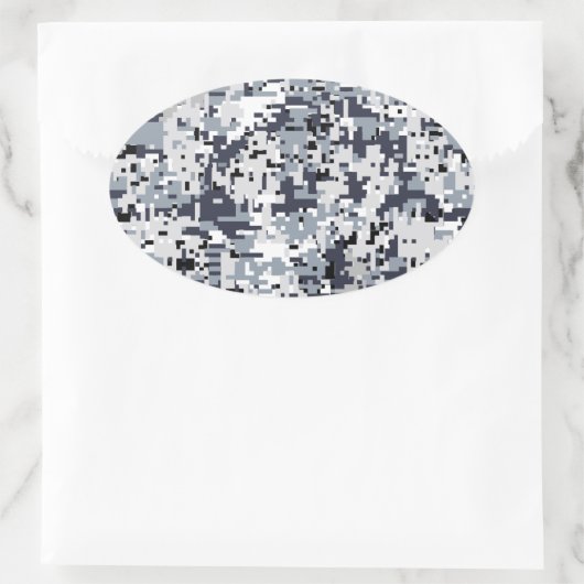 Urban Style Digital Camouflage Ovaler Aufkleber (Tasche)