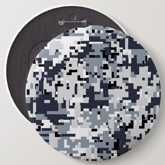 Urban Style Silver Digital Camouflage Button (Vorne & Hinten)