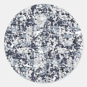 Urban Style Silver Digital Camouflage Runder Aufkleber