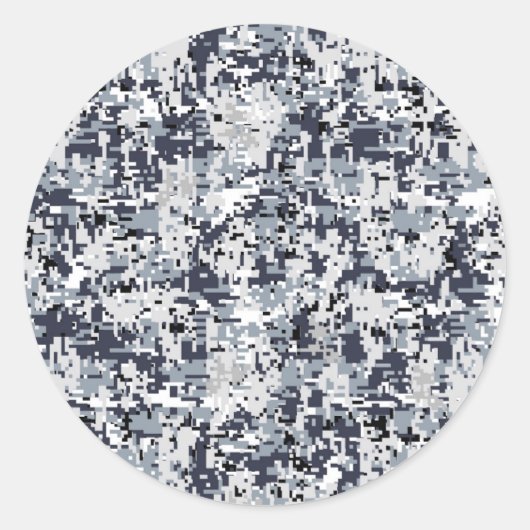 Urban Style Silver Digital Camouflage Runder Aufkleber (Vorderseite)