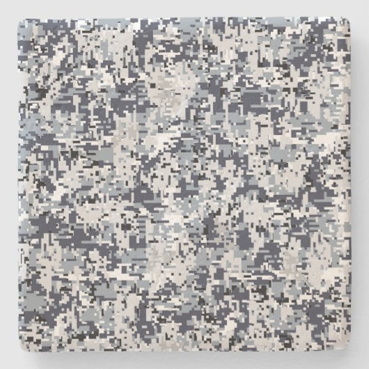 Urban Style Silver Digital Camouflage Steinuntersetzer (Vorderseite)