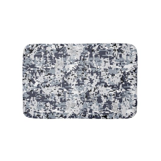 Urban Style Silver Gray Digital Camouflage Badematte (Vorderseite)