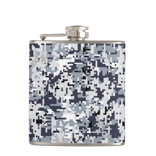 Urban Style Silver Gray Digital Camouflage Flachmann (Vorderseite)