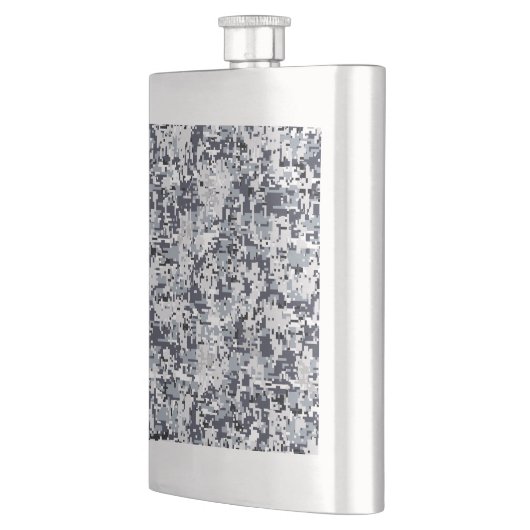 Urban Style Silver Gray Digital Camouflage Flachmann (Links)