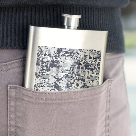 Urban Style Silver Gray Digital Camouflage Flachmann (Beispiel)