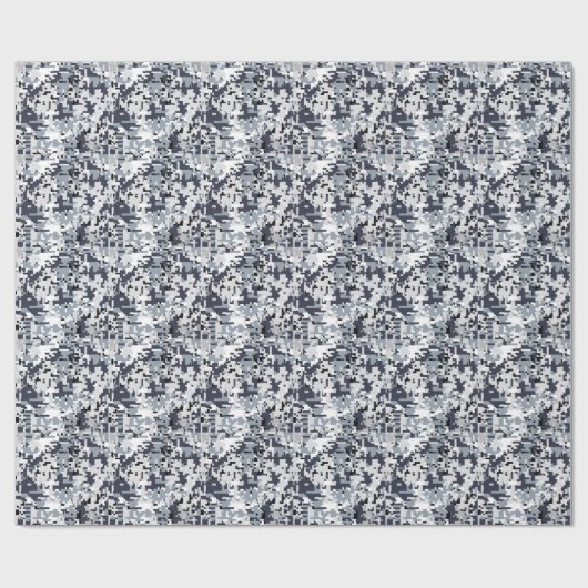 Urban Style Silver Gray Digital Camouflage Geschenkpapier (Flach)