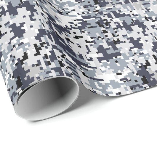Urban Style Silver Gray Digital Camouflage Geschenkpapier (Rolleneckpunkt)
