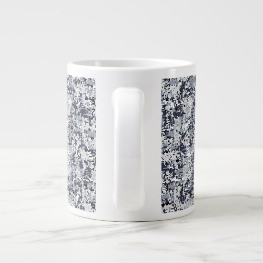 Urban Style Silver Gray Digital Camouflage Jumbo-Tasse (Rückseite)