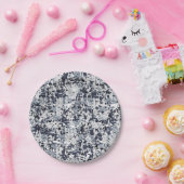 Urban Style Silver Gray Digital Camouflage Pappteller (Party)