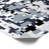 Urban Style Silver Gray Digital Camouflage Poster (Ecke)