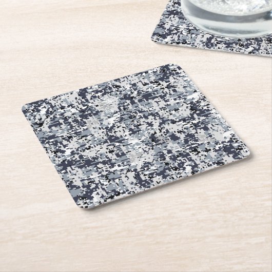 Urban Style Silver Gray Digital Camouflage Rechteckiger Pappuntersetzer (angewinkelt)