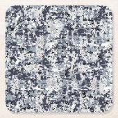 Urban Style Silver Gray Digital Camouflage Rechteckiger Pappuntersetzer (Vorderseite)