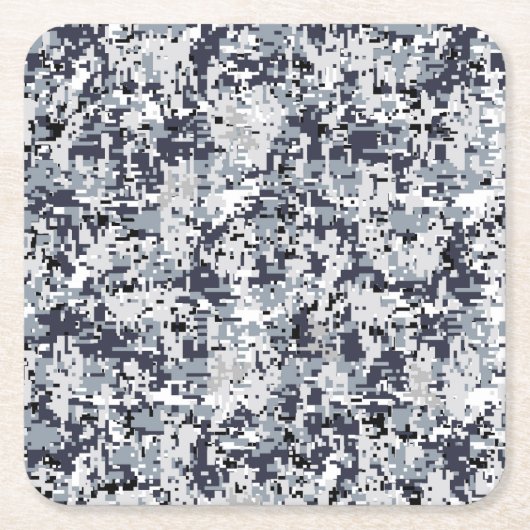 Urban Style Silver Gray Digital Camouflage Rechteckiger Pappuntersetzer (Vorderseite)