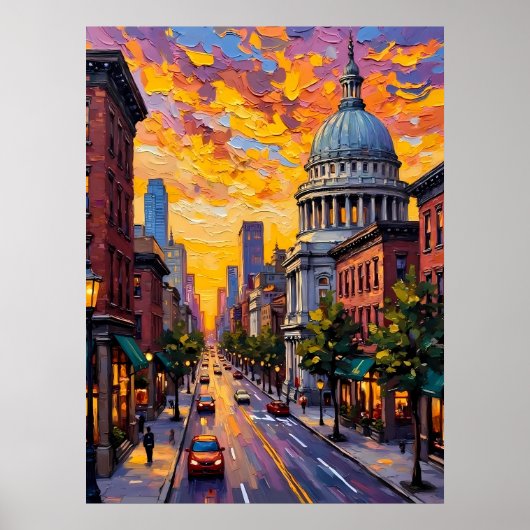 Urban Sunset Poster (Vorne)
