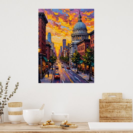 Urban Sunset Poster (Küche)