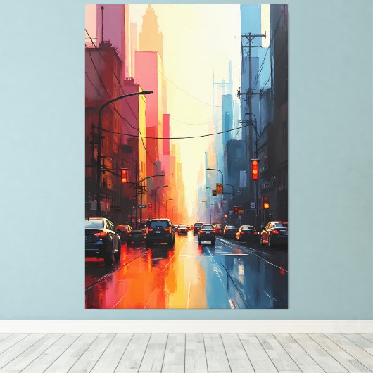 Urban Sunset Reflection Leinwanddruck (Insitu (Holzboden))