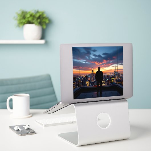 Urban Sunset Reflections Aufkleber (Laptop auf Schreibtisch)