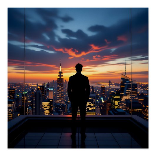 Urban Sunset Reflections Poster (Vorderseite)
