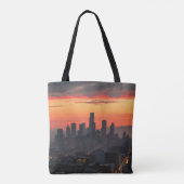 Urban Sunset Skyline - Over - Print Totbeutel Tasche (Rückseite)