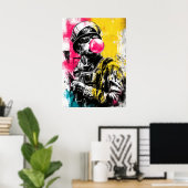 Urban Tactical Figur mit Bubble-Gum Zeitgenössisch Poster (Heimbüro)