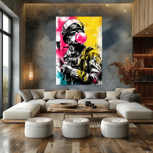 Urban Tactical Figure mit Bubble-Gum Zeitgenössisc Poster