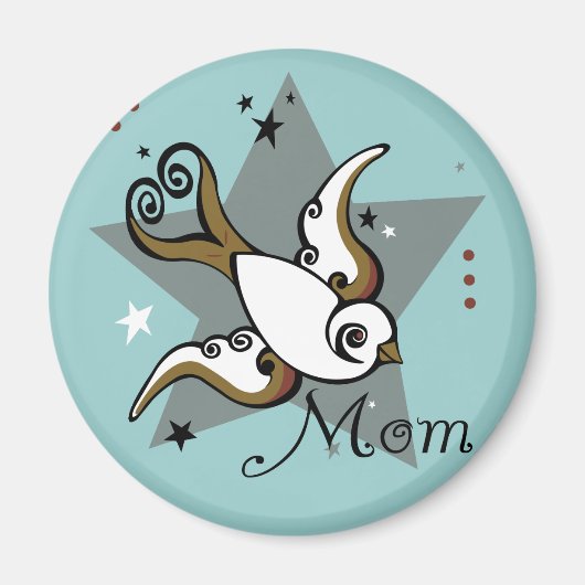 Urban Tattoo Swallow Bird Design Magnet (Vorne)