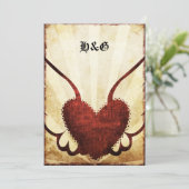 Urban Tattoo Winged Heart Einladungen. Einladung (Stehend Vorderseite)