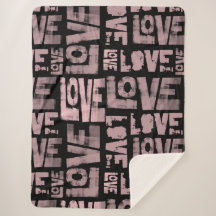 Urban Throw Blanket - Liebe Graffiti - Pink Black