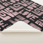 Urban Throw Blanket - Liebe Graffiti - Pink Black Sherpadecke (3/4)