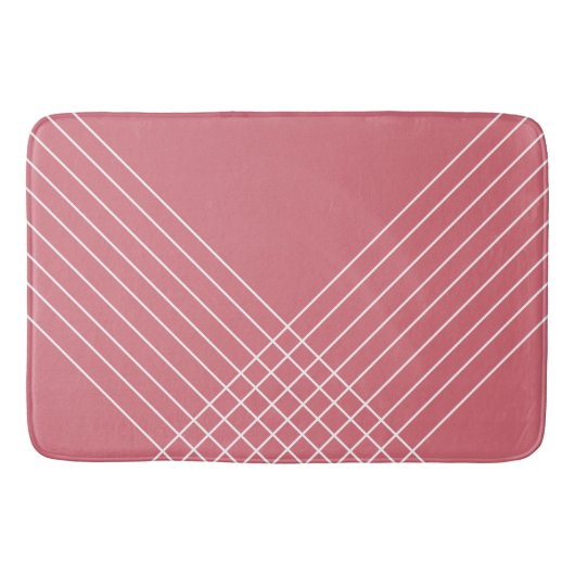 Urban Trendy Geometric Coral Pink Badematte (Vorderseite)