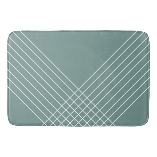 Urban Trendy Geometric Sage Green Badematte (Vorderseite)