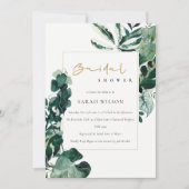 URBAN TROPICAL MONSTERA FAUNA BRAUTPARTY EINLADEN DANKESKARTE (Vorderseite)