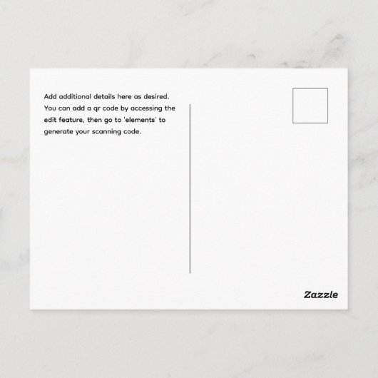 URBAN | Über einen Haushalt? Save the Date für Fot Postkarte (Rückseite)