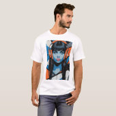 Urban Vibe Girl mit Kopfhörer - Pop Art Music Po T-Shirt (Vorne ganz)