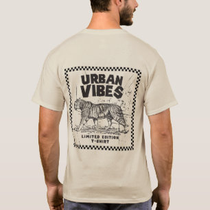 Urban Vibes Distressed Tiger Illustration Herren  T-Shirt